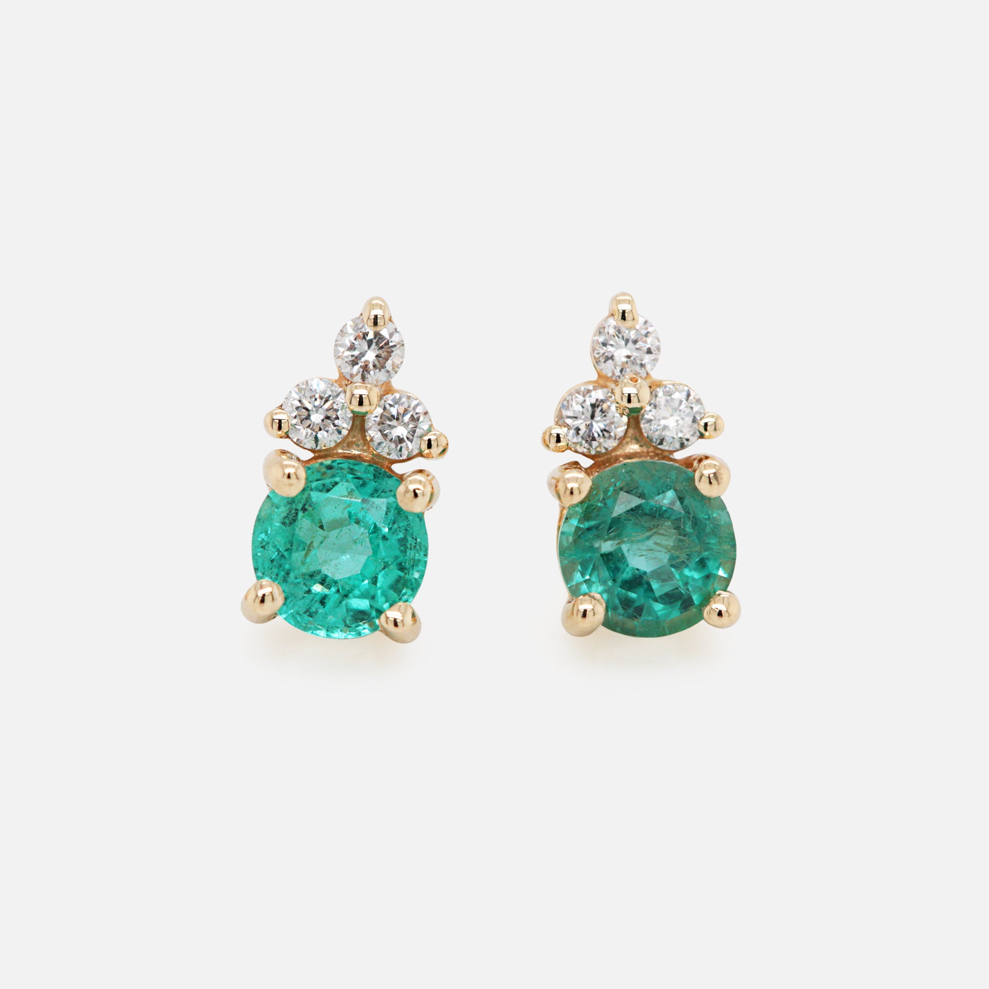 Aretes Lumeria Oro Amarillo 14K con Piedras Naturales y Diamantes.