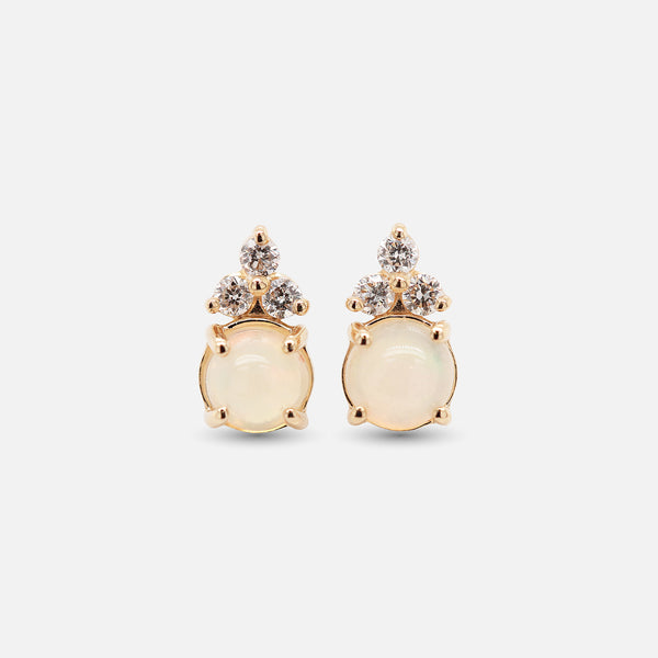 Aretes Lumeria Oro Amarillo 14K con Piedras Naturales y Diamantes.