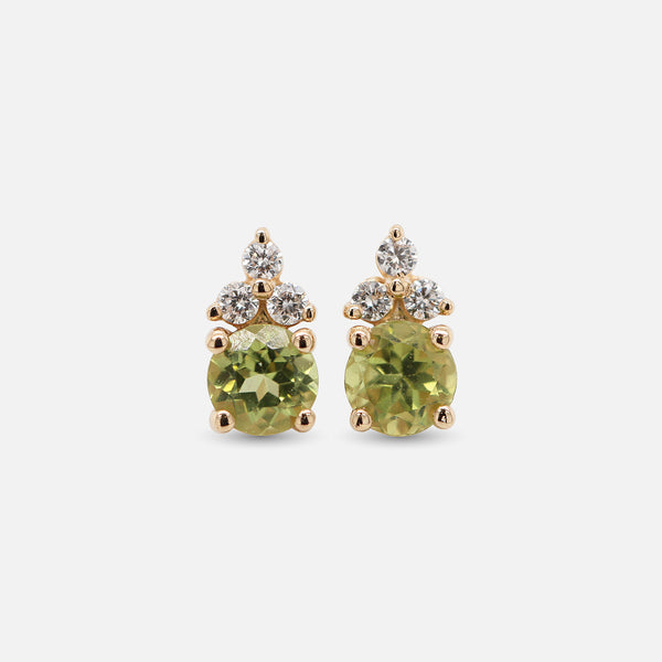 Aretes Lumeria Oro Amarillo 14K con Piedras Naturales y Diamantes.