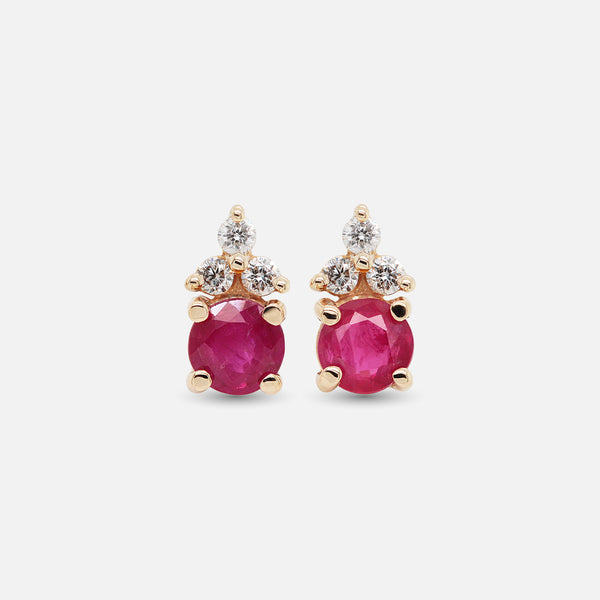 Aretes Lumeria Oro Amarillo 14K con Piedras Naturales y Diamantes.
