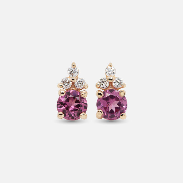 Aretes Lumeria Oro Amarillo 14K con Piedras Naturales y Diamantes.