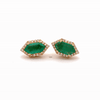Aretes Luxe  Esmeralda Hexagon Oro Amarillo 18K con Esmeraldas y Diamantes.