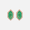 Aretes Luxe  Esmeralda Hexagon Oro Amarillo 18K con Esmeraldas y Diamantes.