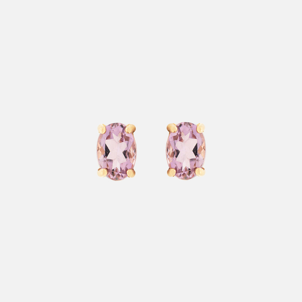 Aretes Noa Oro Amarillo 14K y Piedras Naturales.