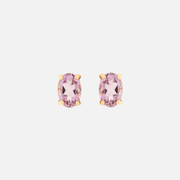 Aretes Noa Oro Amarillo 14K y Piedras Naturales.