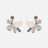 Aretes Pearl Light Blue Oro Amarillo 14K con Perlas, Zafiros y Aquamarinas.