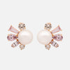 Aretes Pearl Pink Oro Amarillo 14K con Perlas, Zafiros y Espinelas.
