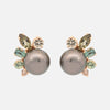 Aretes Pearl Peacoack Oro Amarillo 14K con Perlas, Zafiros, Turmalinas y Diamantes.