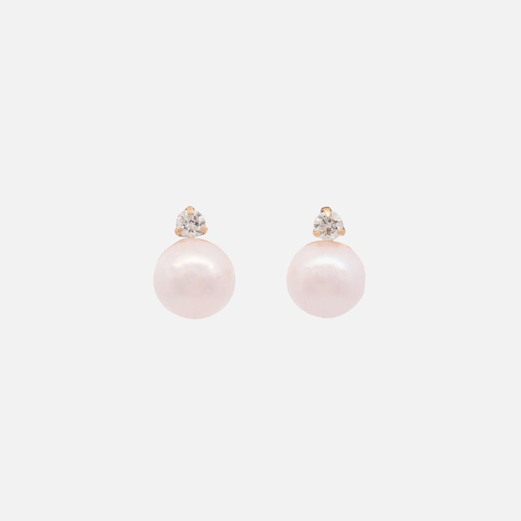 Aretes Drift Oro Amarillo 18K Perlas y Diamantes.