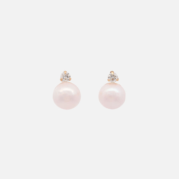 Aretes Drift Oro Amarillo 18K Perlas y Diamantes.