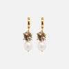 Aretes Racimo Plata .925 con Chapa de Oro 14K con Perlas.