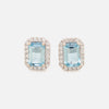 Aretes Royal Oro Blanco 14K con Aquamarinas y Diamantes.