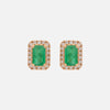 Aretes Royal Oro Amarillo 18K con Esmeraldas y Diamantes.