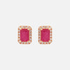 Aretes Royal Oro Amarillo 18K con Rubíes y Diamantes.