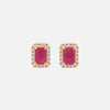 Aretes Royal Oro Amarillo 18K con Rubíes y Diamantes.
