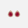 Aretes Luxe Oro Amarillo 14K con Rubíes y Diamantes.