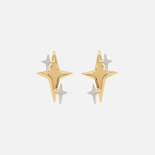 Aretes Spark M Plata .925 con Chapa de Oro 14K.