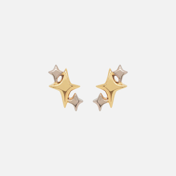 Aretes Spark Mini Plata .925 con Chapa de Oro 14K.