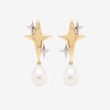 Aretes Spark Plata .925 con Chapa de Oro de 14K con Perlas.