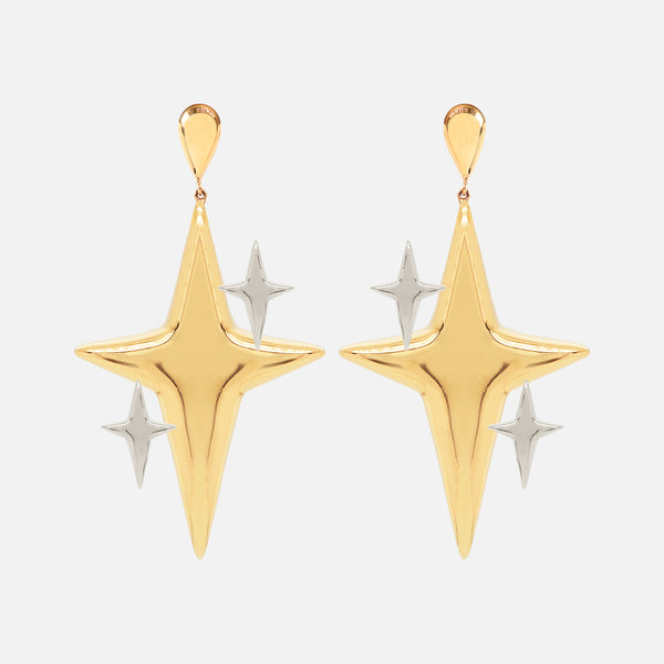 Aretes Spark XL Plata .925 con Chapa de Oro 14K.