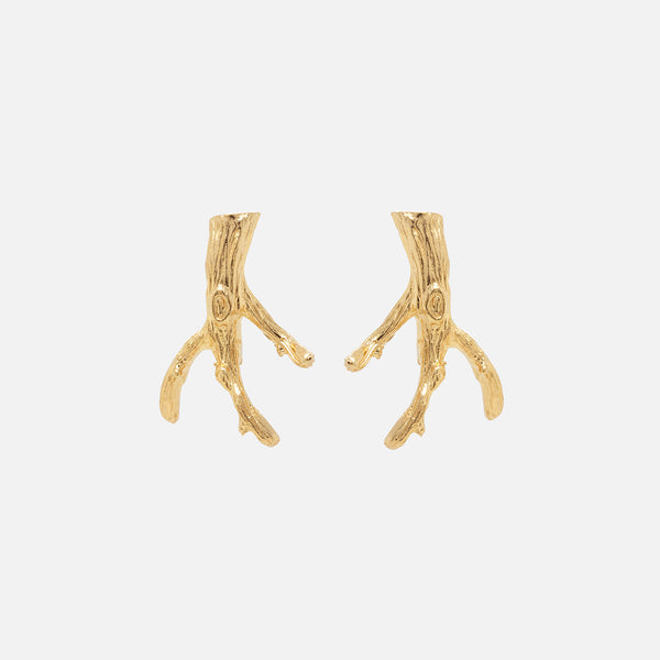 Aretes Terra Chicos Plata .925 con Chapa de Oro 14K.