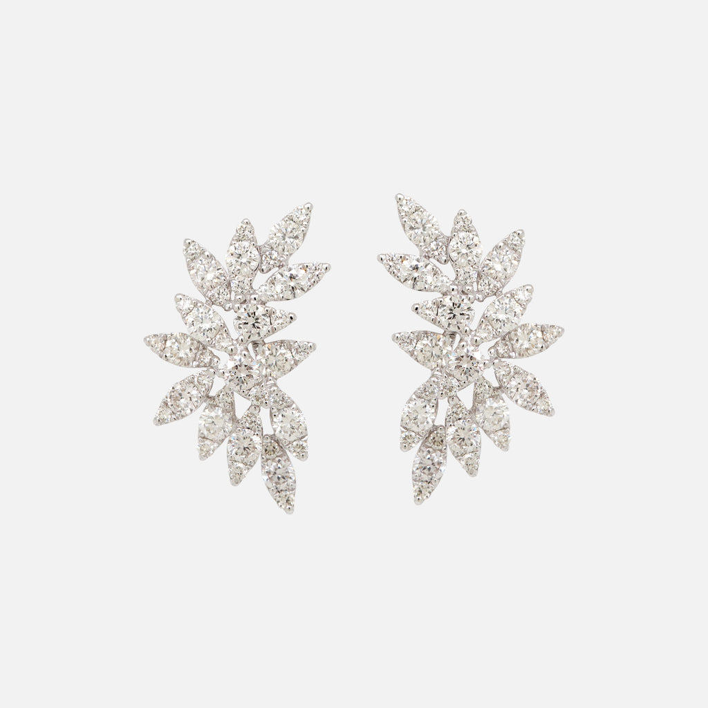 Aretes Wisp Oro Blanco 18K con Diamantes.