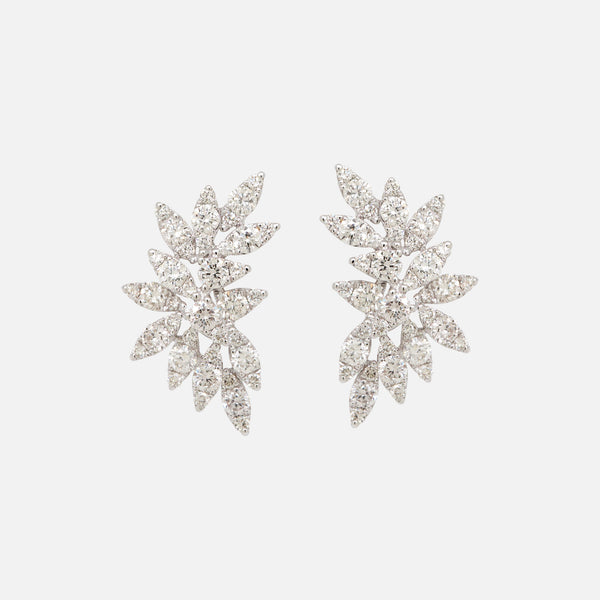 Aretes Wisp Oro Blanco 18K con Diamantes.