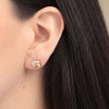Aretes Bee Plata .925 con Chapa de Oro 14K con Perlas.