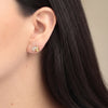 Aretes Bee Plata .925 con Chapa de Oro 14K con Perlas.