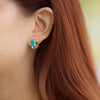 Aretes Botanical Lily Green Ópalos Australianos, Turmalinas, Peridotos, Zafiros y Diamantes-1
