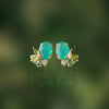 Aretes Botanical Lily Green Ópalos Australianos, Turmalinas, Peridotos, Zafiros y Diamantes-1
