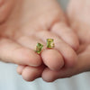 Aretes Botanical Oro Amarillo 14K con Piedras Naturales.