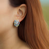 Aretes Botanical Bubbles Oro Amarillo 18K con Topacios, Peridotos, Prasiolitas y Diamantes.