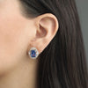 Aretes Charlotte Oro Amarillo 14K con Tanzanitas y Diamantes.
