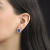 Aretes Charlotte Oro Amarillo 14K con Tanzanitas y Diamantes.