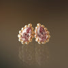 Aretes Elysa Oro Amarillo 14K con Granates Malaya.