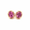 Aretes Elysa Oro Amarillo 14K con Granates Malaya Oval.