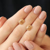Aretes Elysa Oro Amarillo 14K con Topacios Imperial.