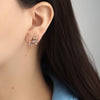 Aretes Galaxy Peach Oro Amarillo 14K con Zircones, Zafiros y Diamantes.