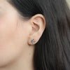 Set Aretes y Anillo Baby Blue Oro Amarillo 14K con Zafiros, Aquamarinas y Diamantes.