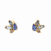Aretes Galaxy Baby Blue Oro 14K con Zafiros, Aquamarinas y Diamantes.