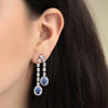Aretes Gardenia Oro Blanco 18K con Tanzanita y Diamantes.