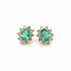 Aretes Imperio Mini Oro 18K con Esmeraldas y Diamantes.