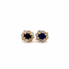 Aretes Imperio mini Oro Amarillo 18K con Diamantes y Zafiros.