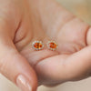 Aretes Imperio Mini Oro Amarillo 18K con Zafiro Naranja.