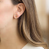 Aretes Imperio Mini Oro Amarillo 18K con Zafiro Naranja.