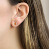 Aretes Imperio Mini Oro Amarillo 18K con Zafiro Naranja.