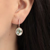Arracadas Luxe Oro Rosa 18K con Prasiolitas y Diamantes.