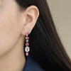 Aretes Magnolia Oro Rosa 18K con Turmalinas, Morganita, Zafiro y Diamantes.