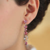 Aretes Magnolia Oro Rosa 18K con Turmalinas, Morganita, Zafiro y Diamantes.